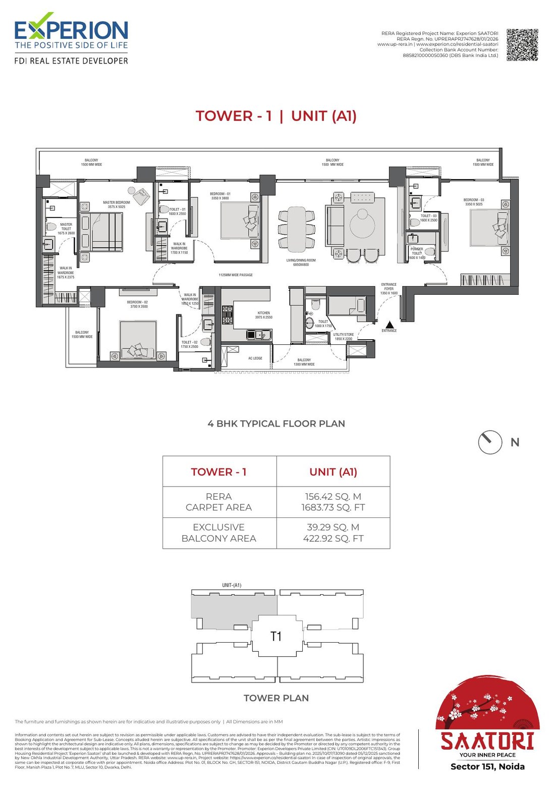 Experion Saatori Tower 1 floor plan