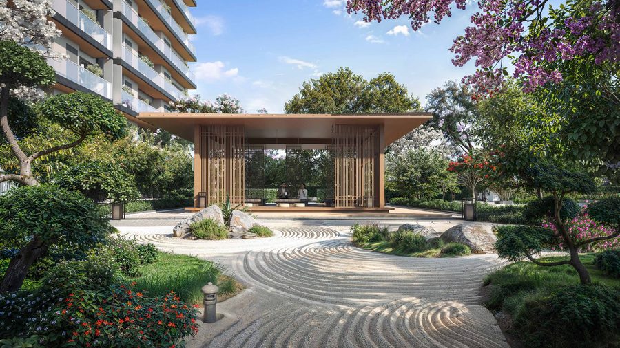 Wellness pavilion and Zen court