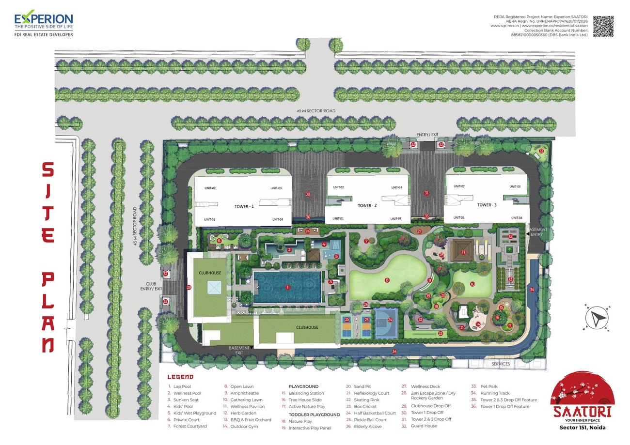 Experion Saatori Sector 151 Noida master site plan